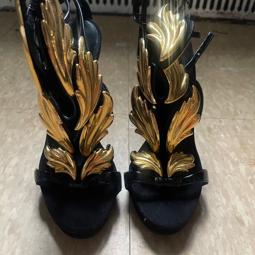 Giuseppe Cruel Summer x Kanye West Black and Gold Women's Heels